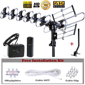 Five Star Outdoor Digital Amplified HDTV Antenna - up to 200 Mile Lon